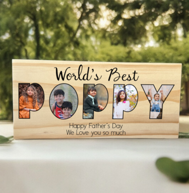poppy photo block, fathers day gift
