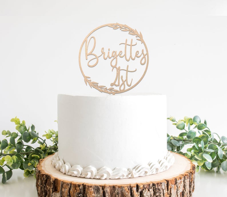 Laser Cut Cake Topper - Floral Circle - Chain Valley Gifts