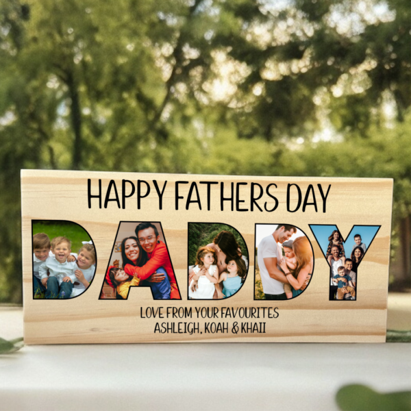 daddy photo block, fathers day gift