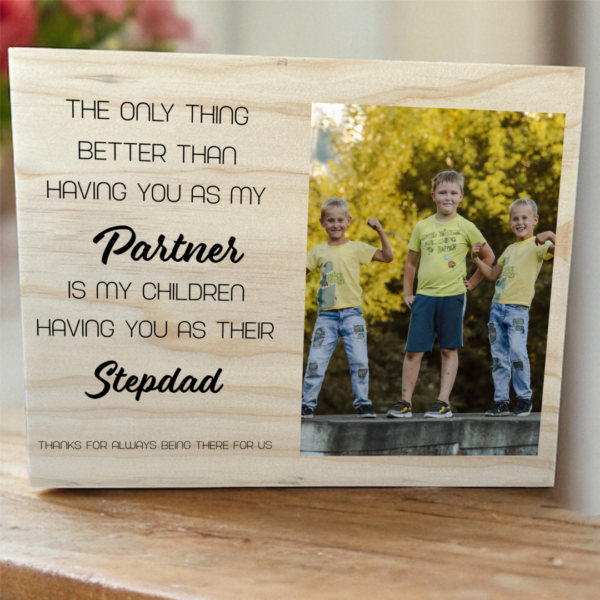 Stepdad photo block, step dad fathers day gift